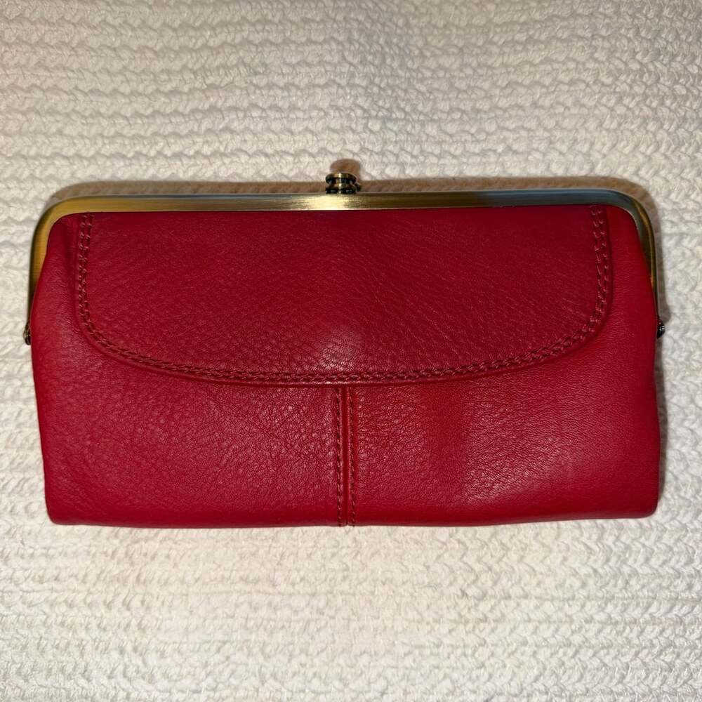 Hobo Lauren Clutch Wallet Red Leather
